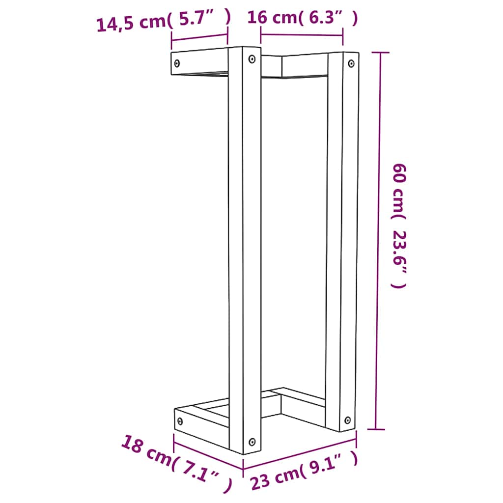 vidaXL Towel Rack White 23x18x60 cm Solid Wood Pine