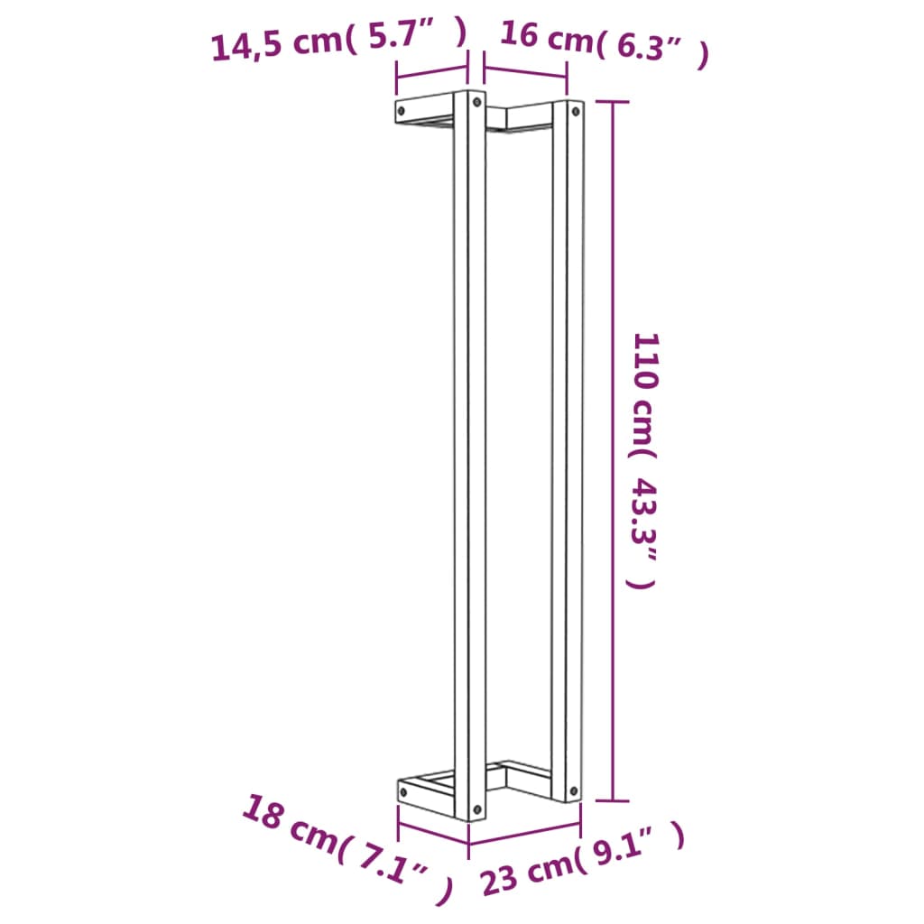 vidaXL Towel Rack 23x18x110 cm Solid Wood Pine