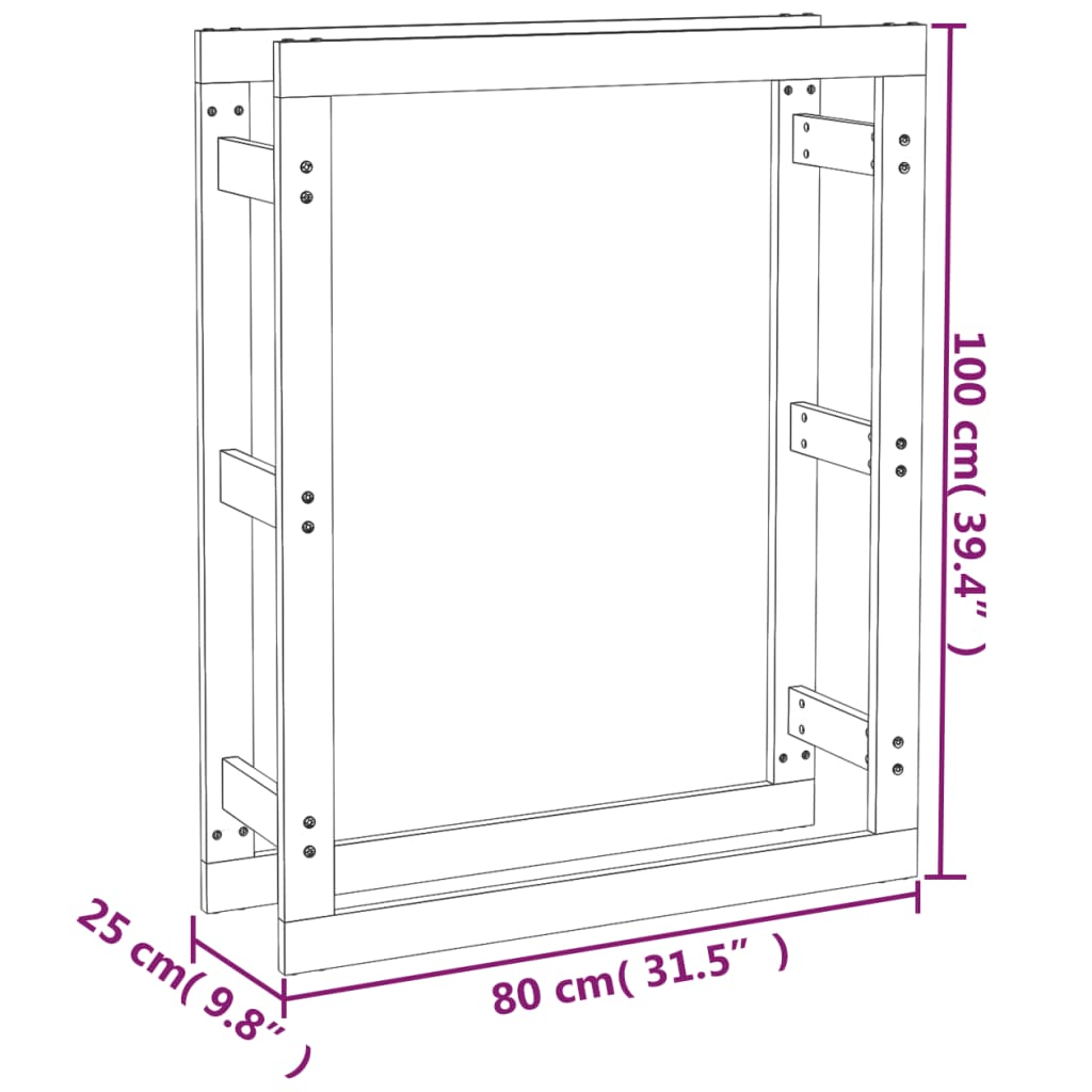vidaXL Firewood Rack Honey Brown 80x25x100 cm Solid Wood Pine