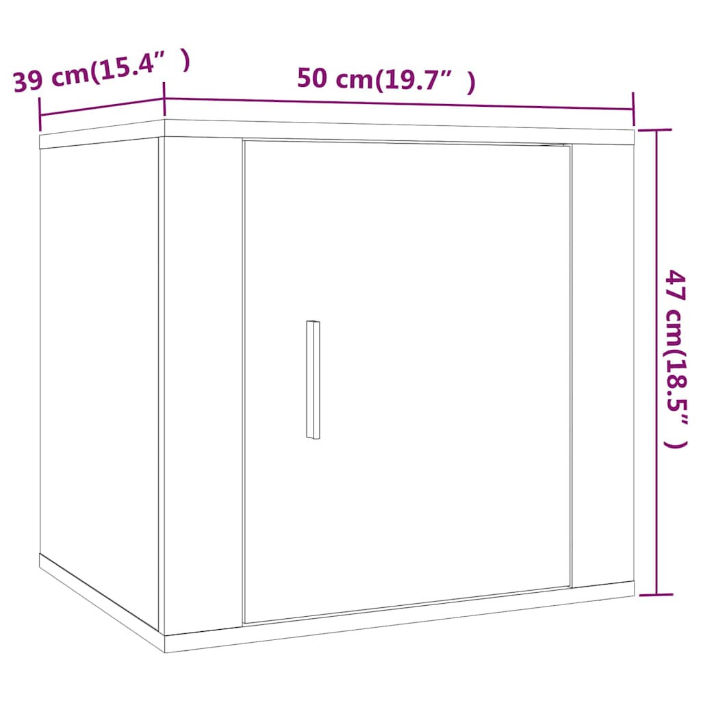 vidaXL Bedside Cabinet High Gloss White 50x39x47 cm