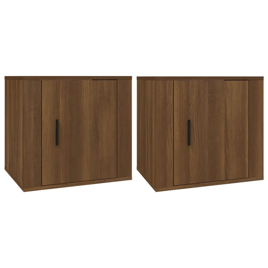 vidaXL Bedside Cabinets 2 pcs Brown Oak 50x39x47 cm