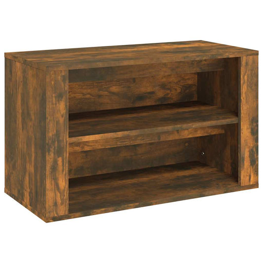 vidaXL Shoe Rack Smoked Oak 75x35x45 cm Engineered Wood