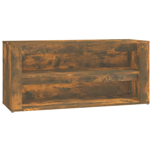 vidaXL Shoe Rack Smoked Oak 100x35x45 cm Engineered Wood