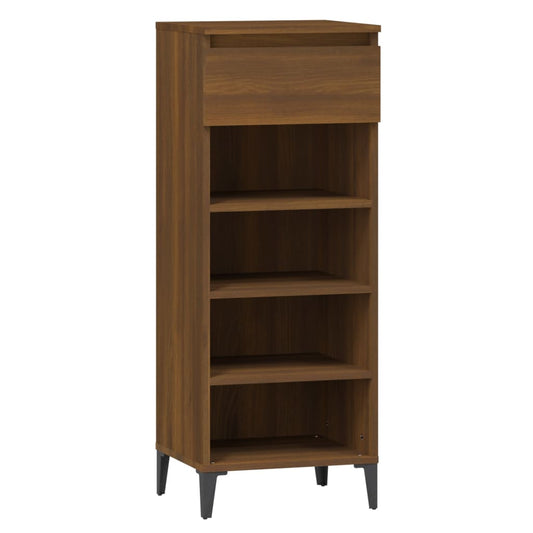 vidaXL Shoe Rack Brown Oak 40x36x105 cm Engineered Wood