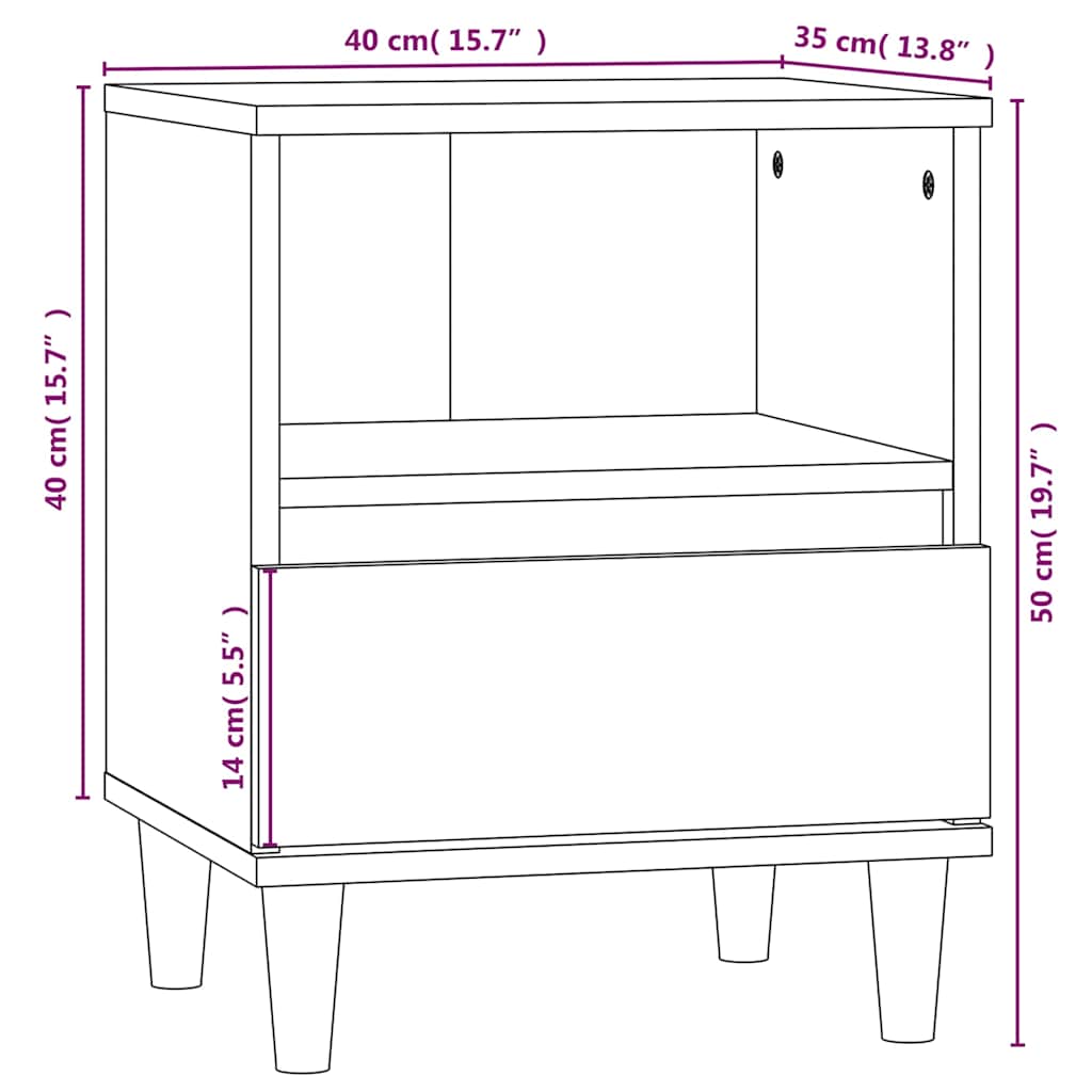 vidaXL Bedside Cabinets 2 pcs Grey Sonoma 40x35x50 cm