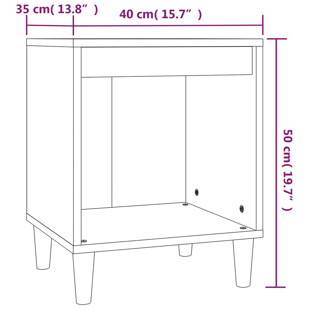 vidaXL Bedside Cabinet Grey Sonoma 40x35x50 cm