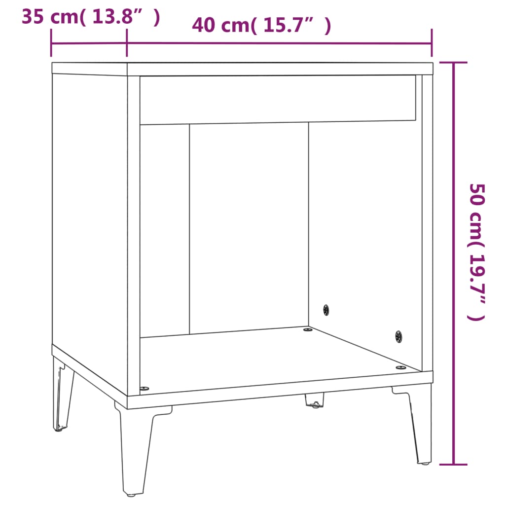 vidaXL Bedside Cabinets 2 pcs Grey Sonoma 40x35x50 cm