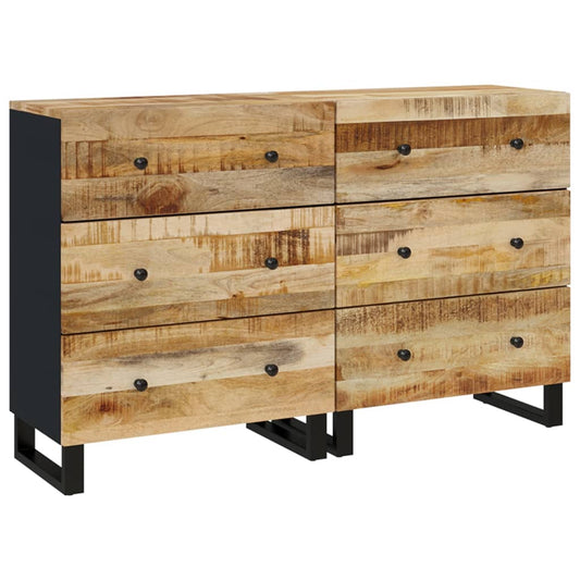vidaXL Sideboards 2 pcs 60x33x75 cm Rough Mango Wood