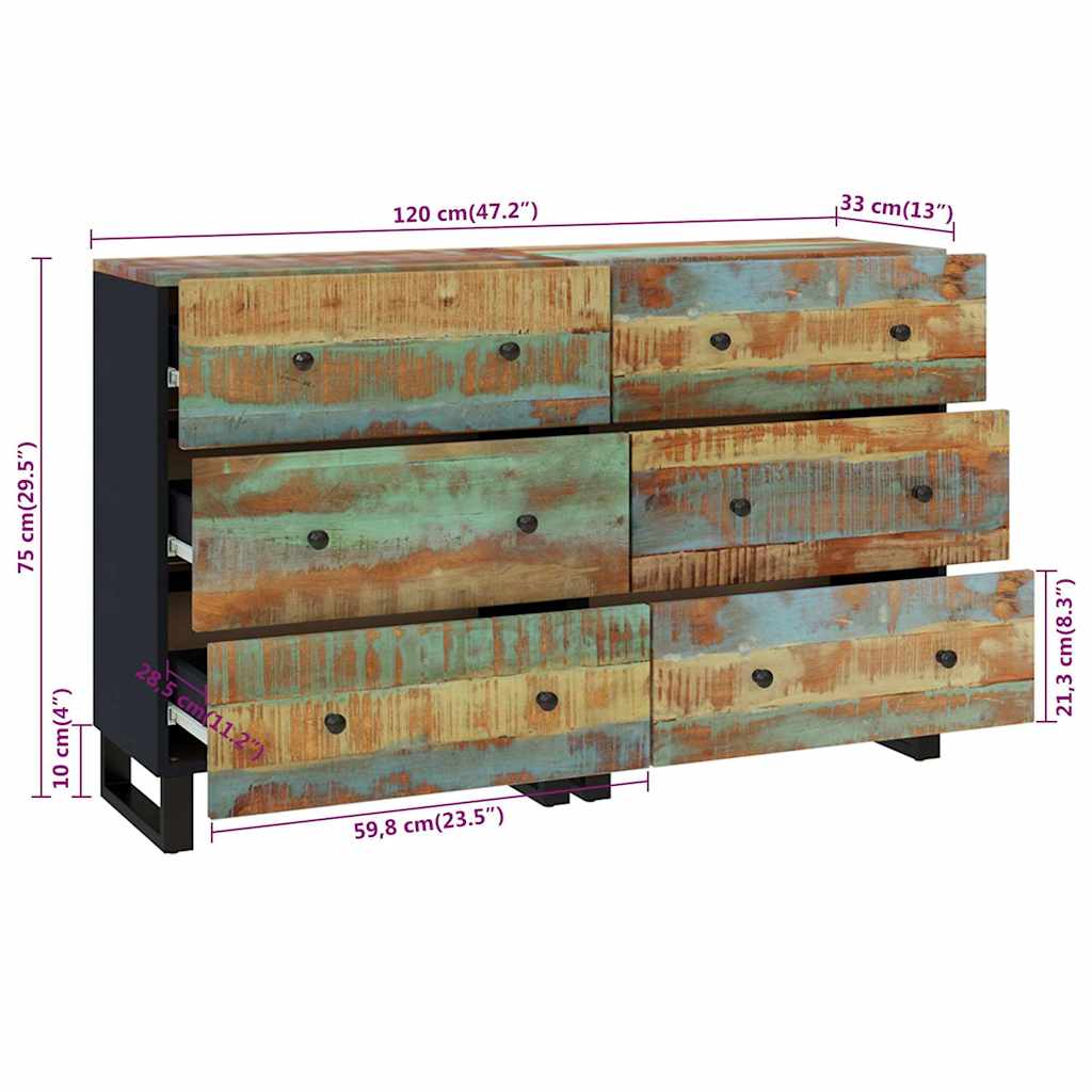 vidaXL Sideboard | Set of 2 | Multicolour: Blue, Green, Orange