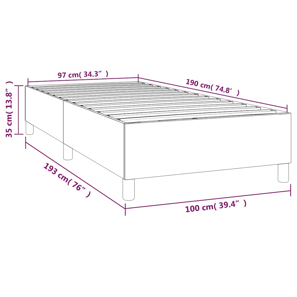 vidaXL Box Spring Bed Frame Dark Grey Twin Velvet