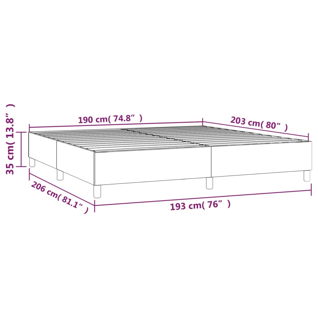 vidaXL Box Spring Bed Frame Light Grey King Velvet (US Only)