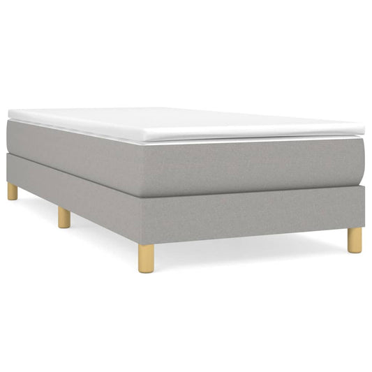 vidaXL Box Spring Bed Frame Light Grey Single Fabric (UK/IE/FI/NO only)