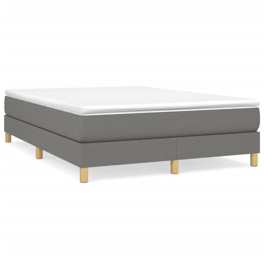 vidaXL Box Spring Bed Frame Dark Grey Double Fabric (UK/IE/FI/NO only)