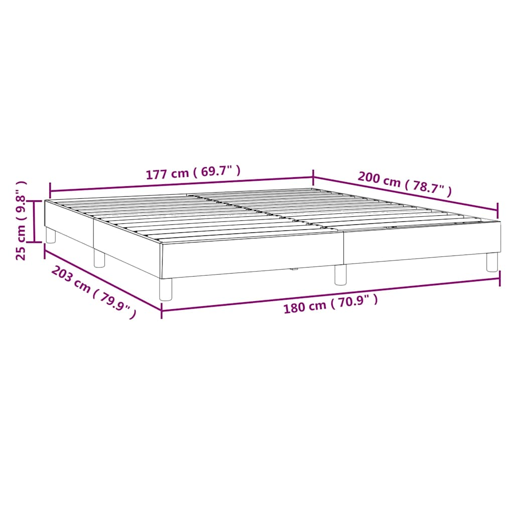 vidaXL Box Spring Bed Frame Light Grey Super King Fabric