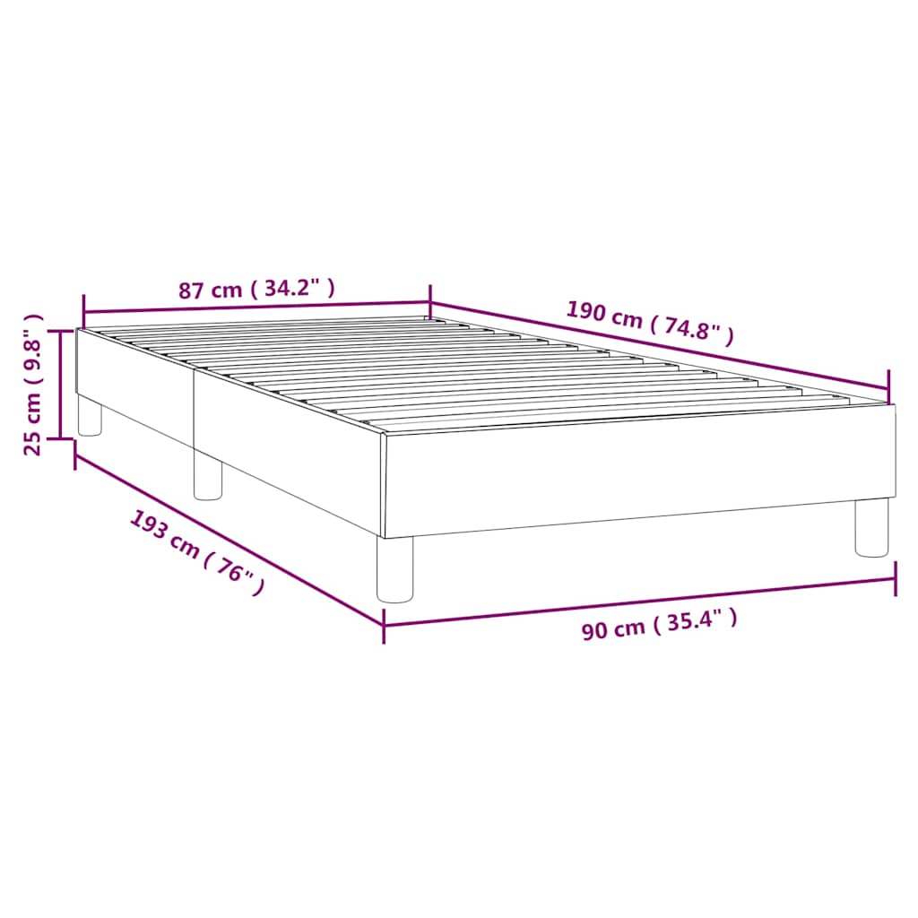 vidaXL Box Spring Bed Frame Black Single Faux Leather