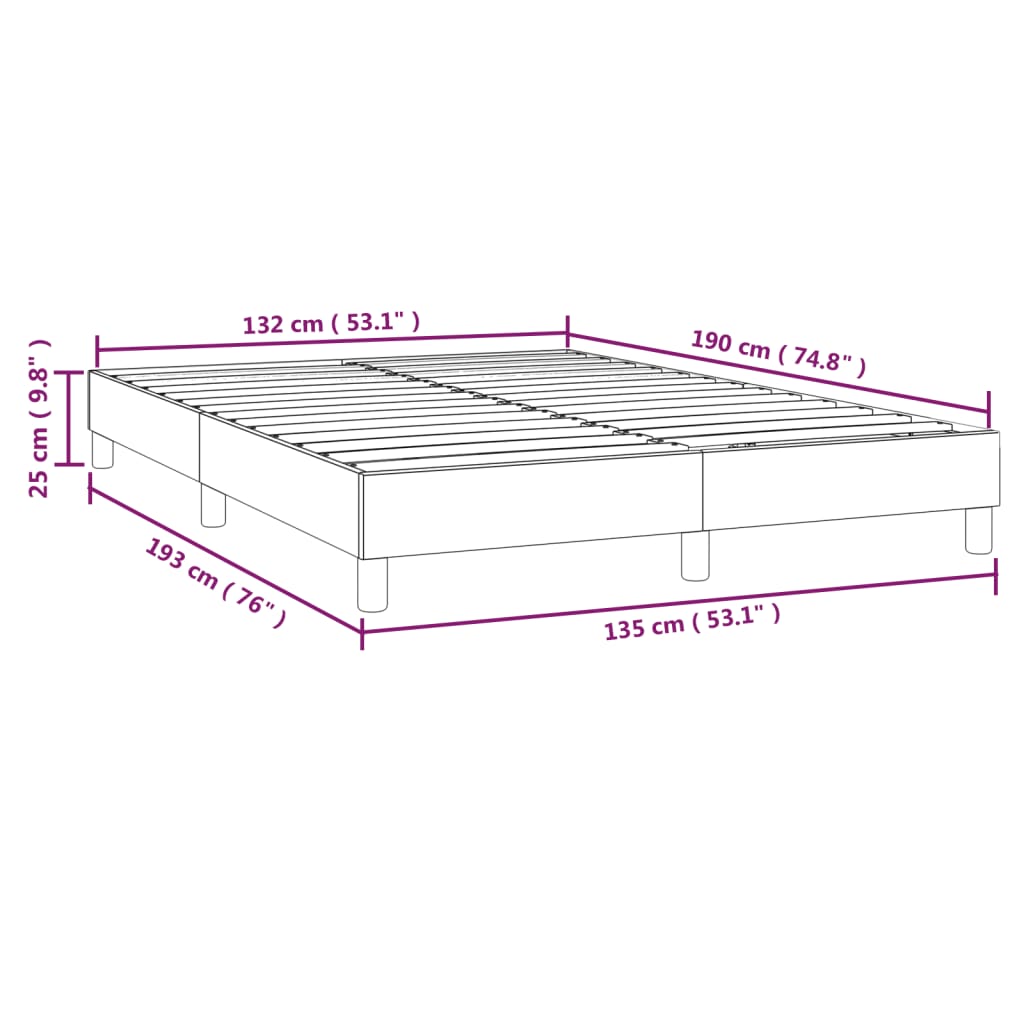 vidaXL Box Spring Bed Frame Dark Grey Double Velvet