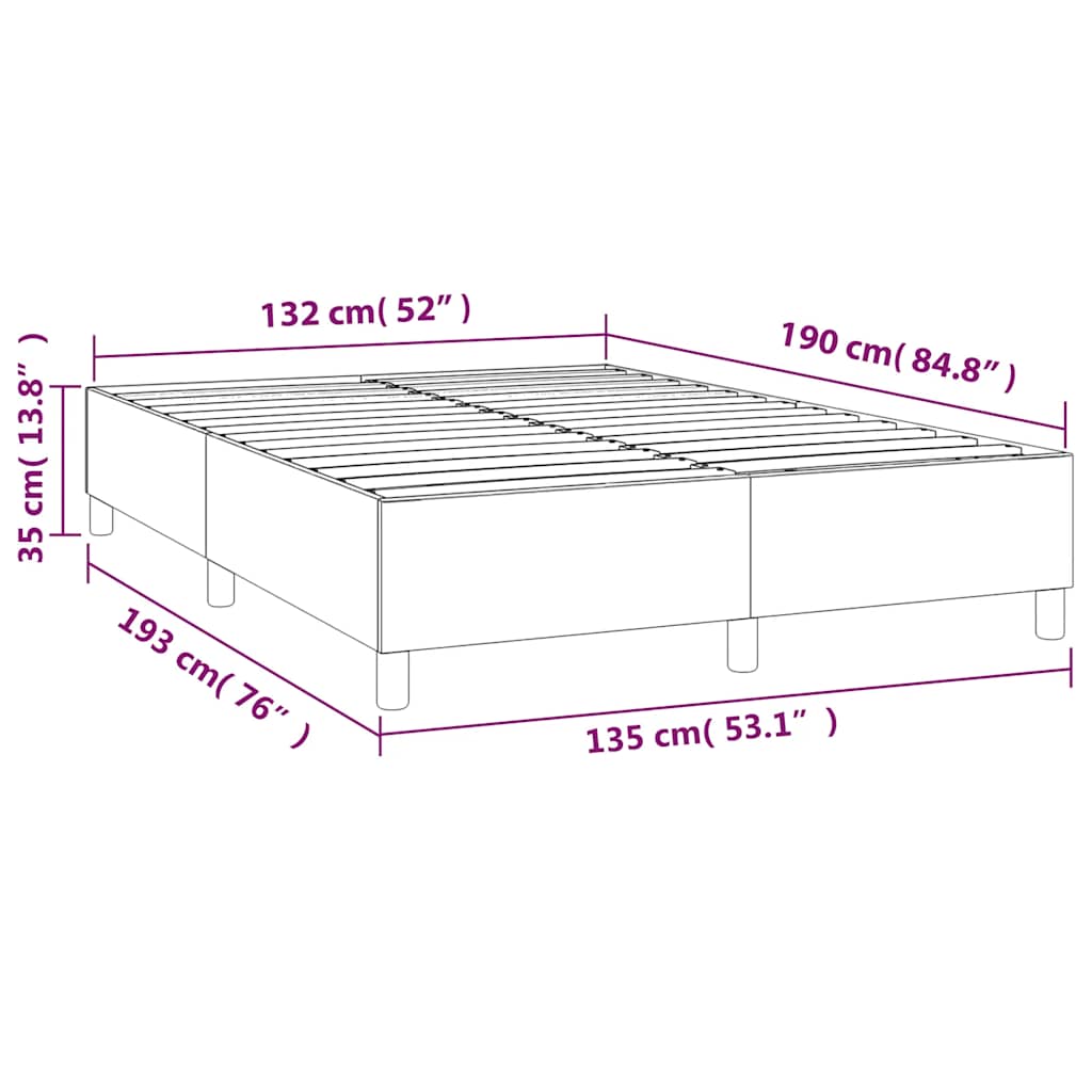 vidaXL Box Spring Bed Frame Dark Grey Double Fabric