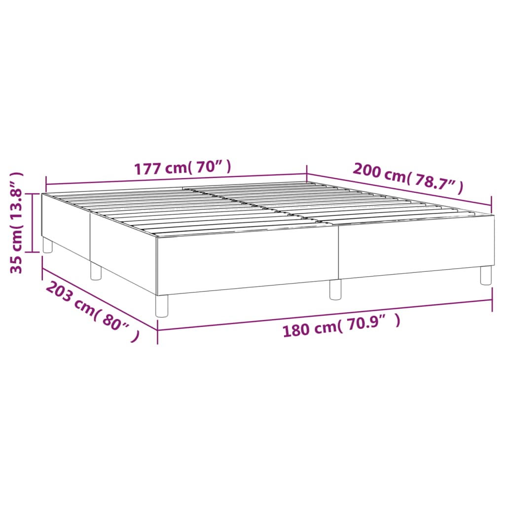 vidaXL Box Spring Bed Frame Dark Grey Super King Fabric