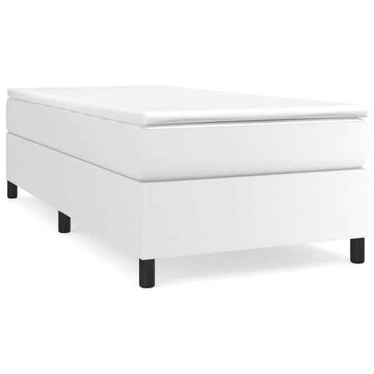 vidaXL Box Spring Bed Frame White Single Faux Leather (UK/IE/FI/NO only)