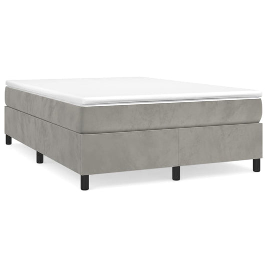 vidaXL Box Spring Bed Frame Light Grey Double Velvet (UK/IE/FI/NO only)