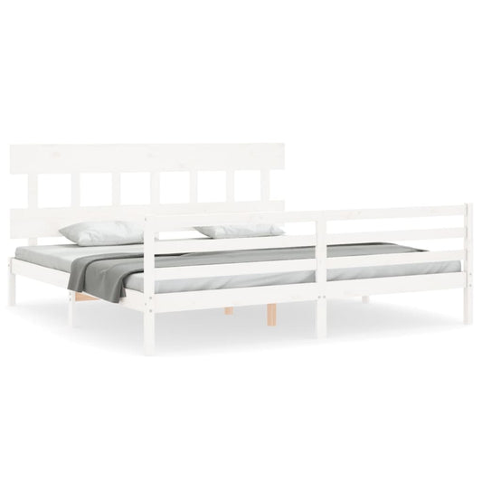 vidaXL Bed Frame without Mattress White 200x200 cm Solid Wood