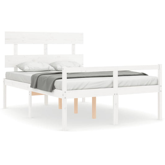 vidaXL Senior Bed without Mattress White Small Double Solid Wood