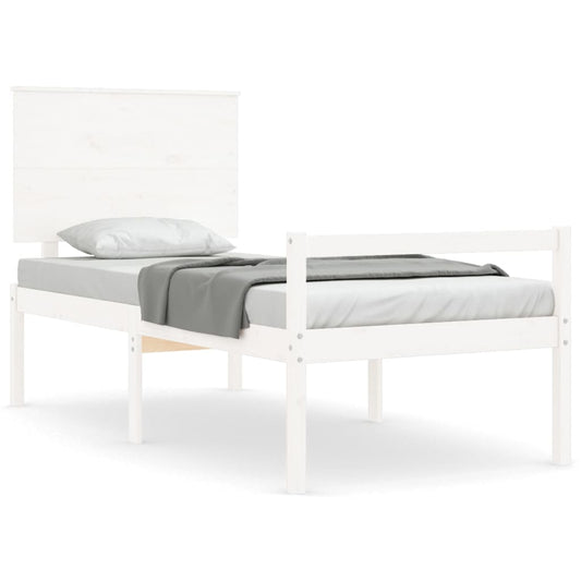 vidaXL Senior Bed without Mattress White Single Solid Wood
