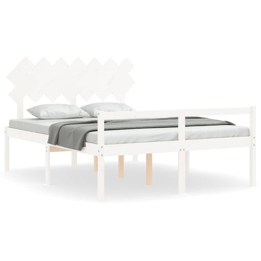 vidaXL Senior Bed without Mattress White 140x190 cm Solid Wood