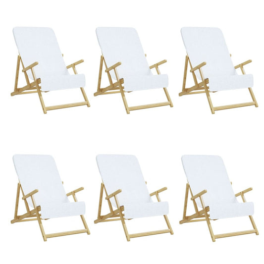 vidaXL Beach Towels 6 pcs White 60x135 cm Fabric 400 GSM
