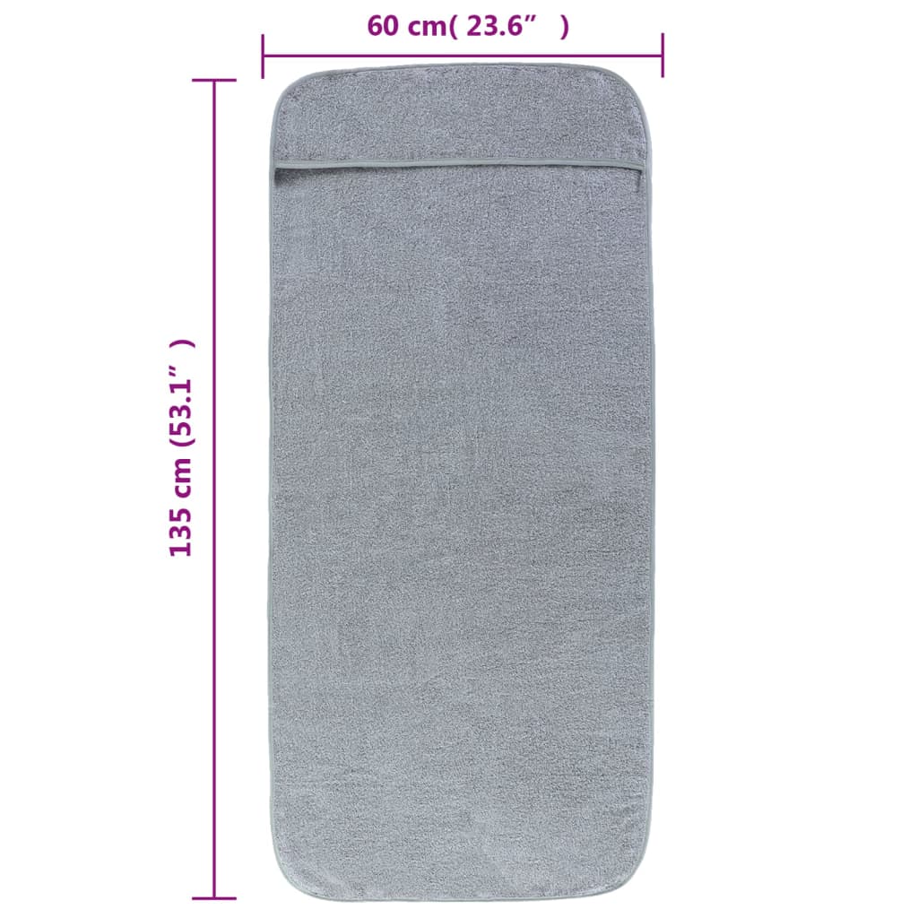 vidaXL Beach Towels 4 pcs Grey 60x135 cm Fabric 400 GSM