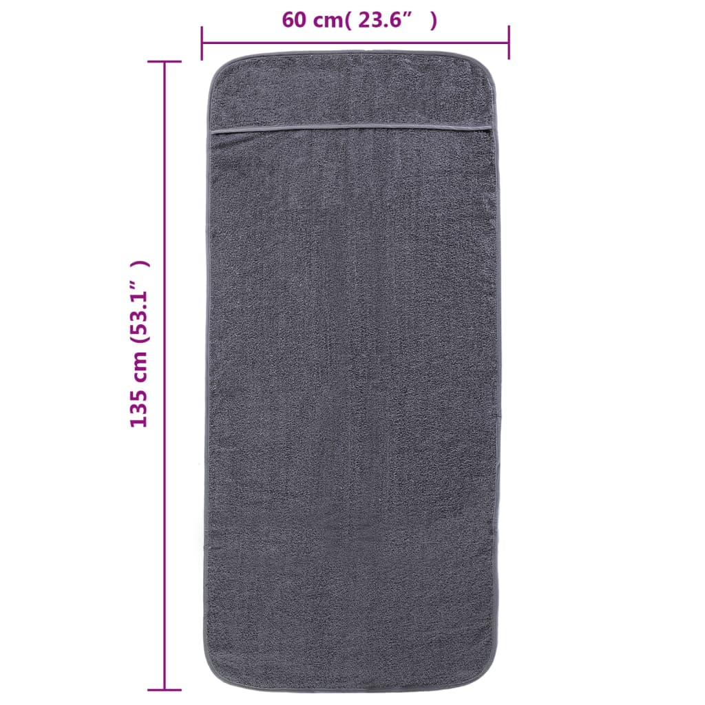 vidaXL Beach Towels 6 pcs Anthracite 60x135 cm Fabric 400 GSM