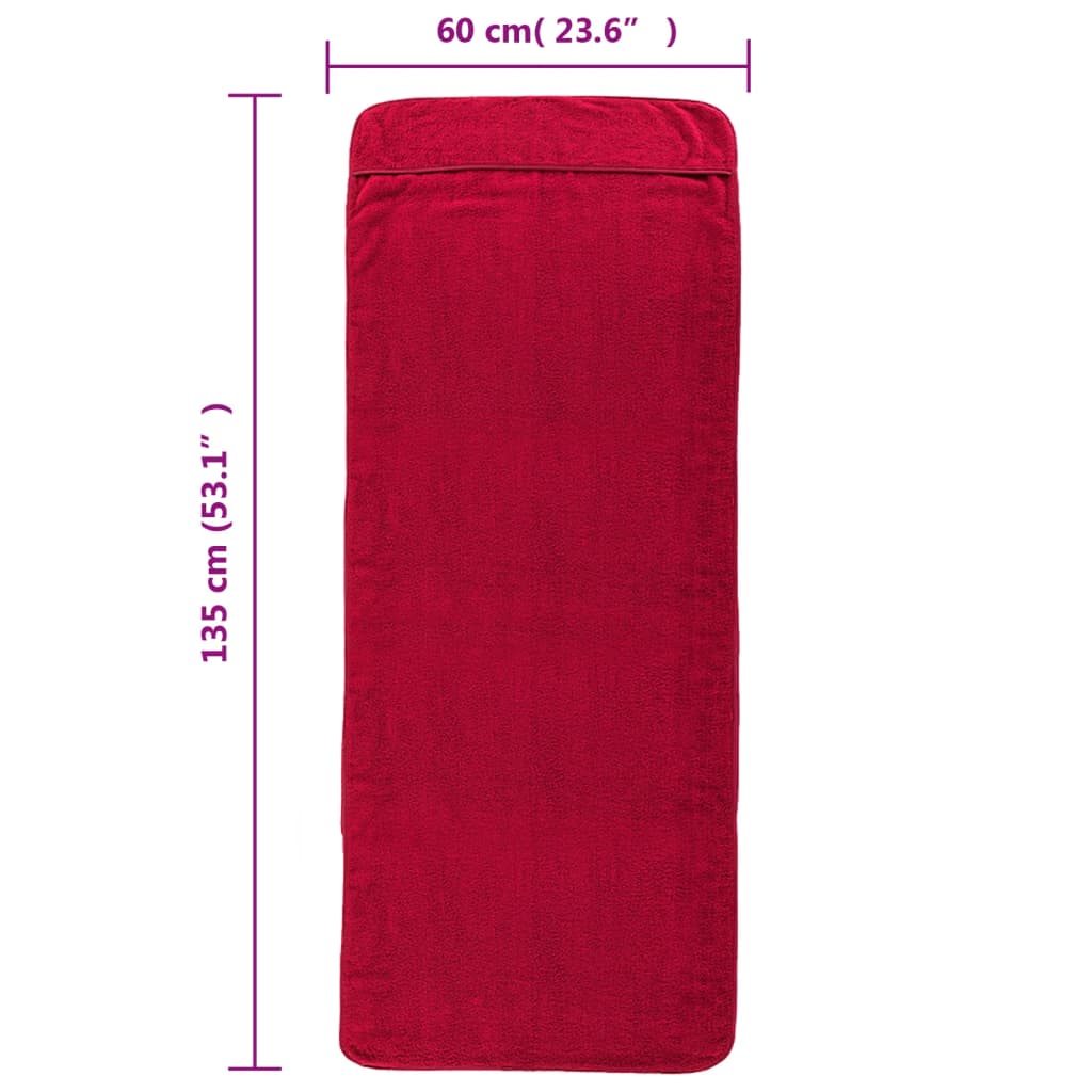 vidaXL Beach Towels 4 pcs Burgundy 60x135 cm Fabric 400 GSM