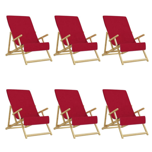 vidaXL Beach Towels 6 pcs Burgundy 60x135 cm Fabric 400 GSM