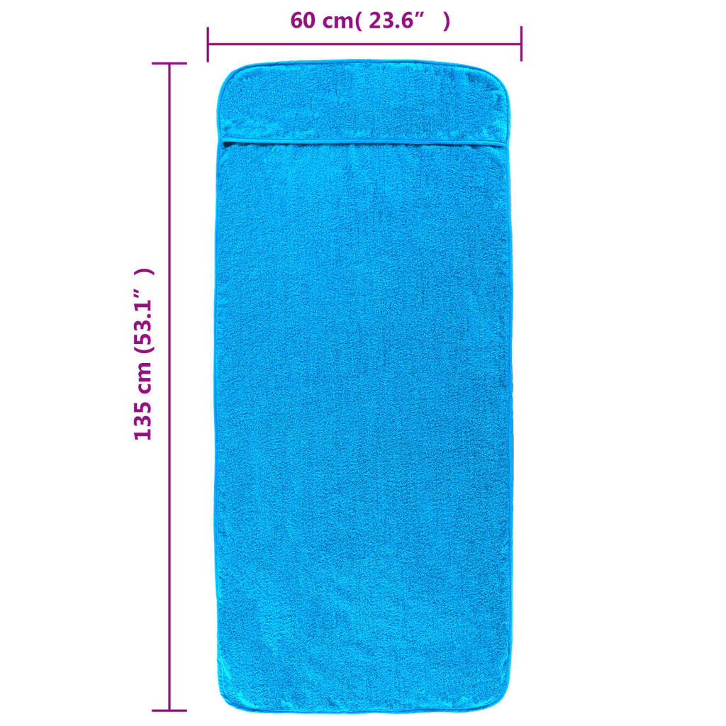vidaXL Beach Towels 6 pcs Turquoise 60x135 cm Fabric 400 GSM