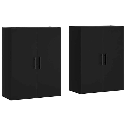 vidaXL Wall Mounted Cabinets 2 pcs Black 69,5x34x90 cm