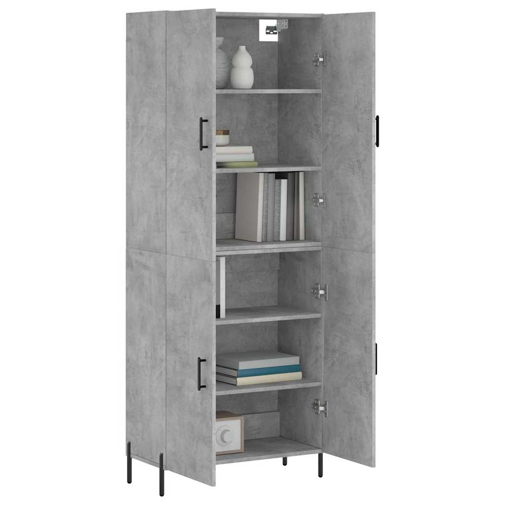 vidaXL Highboard Concrete Grey 69,5x34x180 cm Engineered Wood