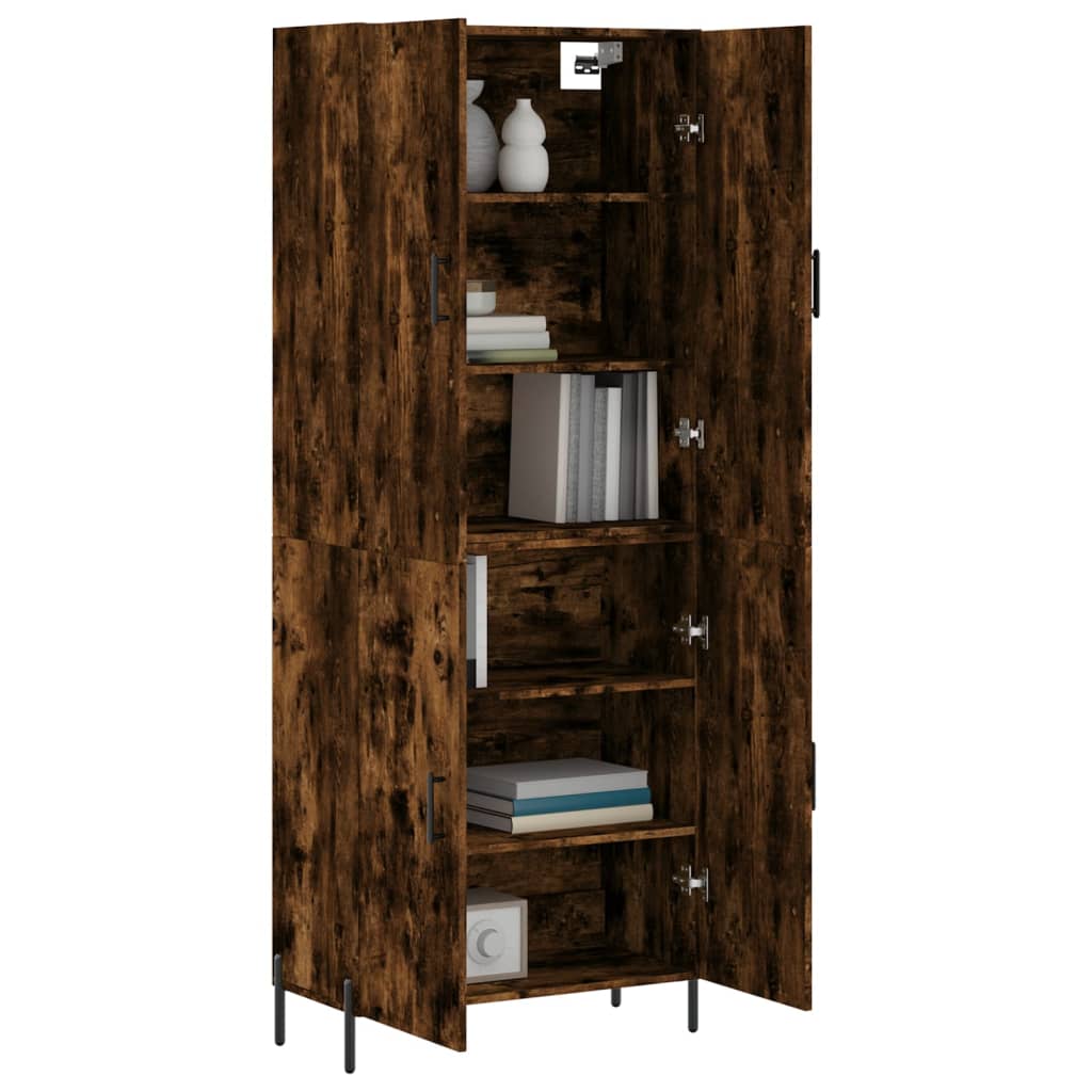 vidaXL Highboard Smoked Oak 69,5x34x180 cm Engineered Wood