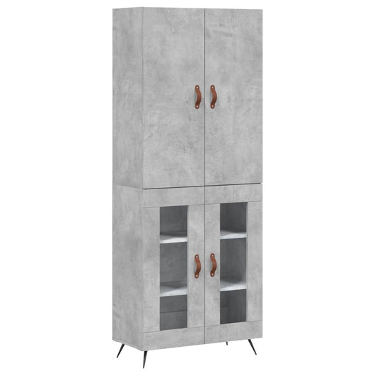vidaXL Highboard Concrete Grey 69,5x34x180 cm Engineered Wood
