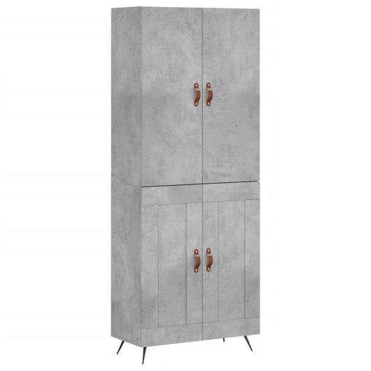vidaXL Highboard Concrete Grey 69,5x34x180 cm Engineered Wood