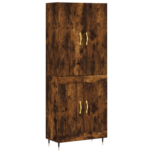 vidaXL Highboard Smoked Oak 69,5x34x180 cm Engineered Wood