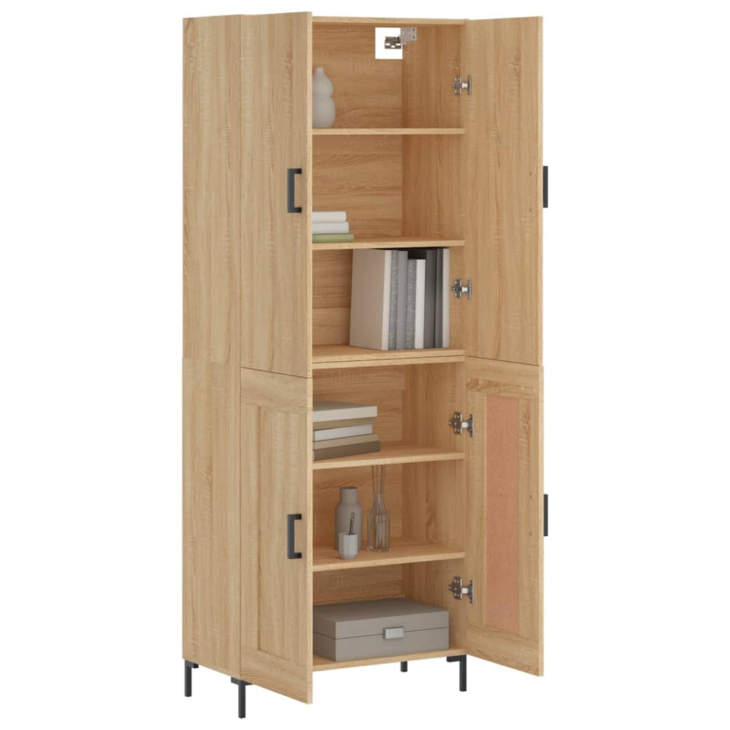 vidaXL Highboard Sonoma Oak 69,5x34x180 cm Engineered Wood