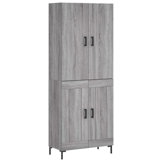 vidaXL Highboard Grey Sonoma 69.5x34x180 cm Engineered Wood