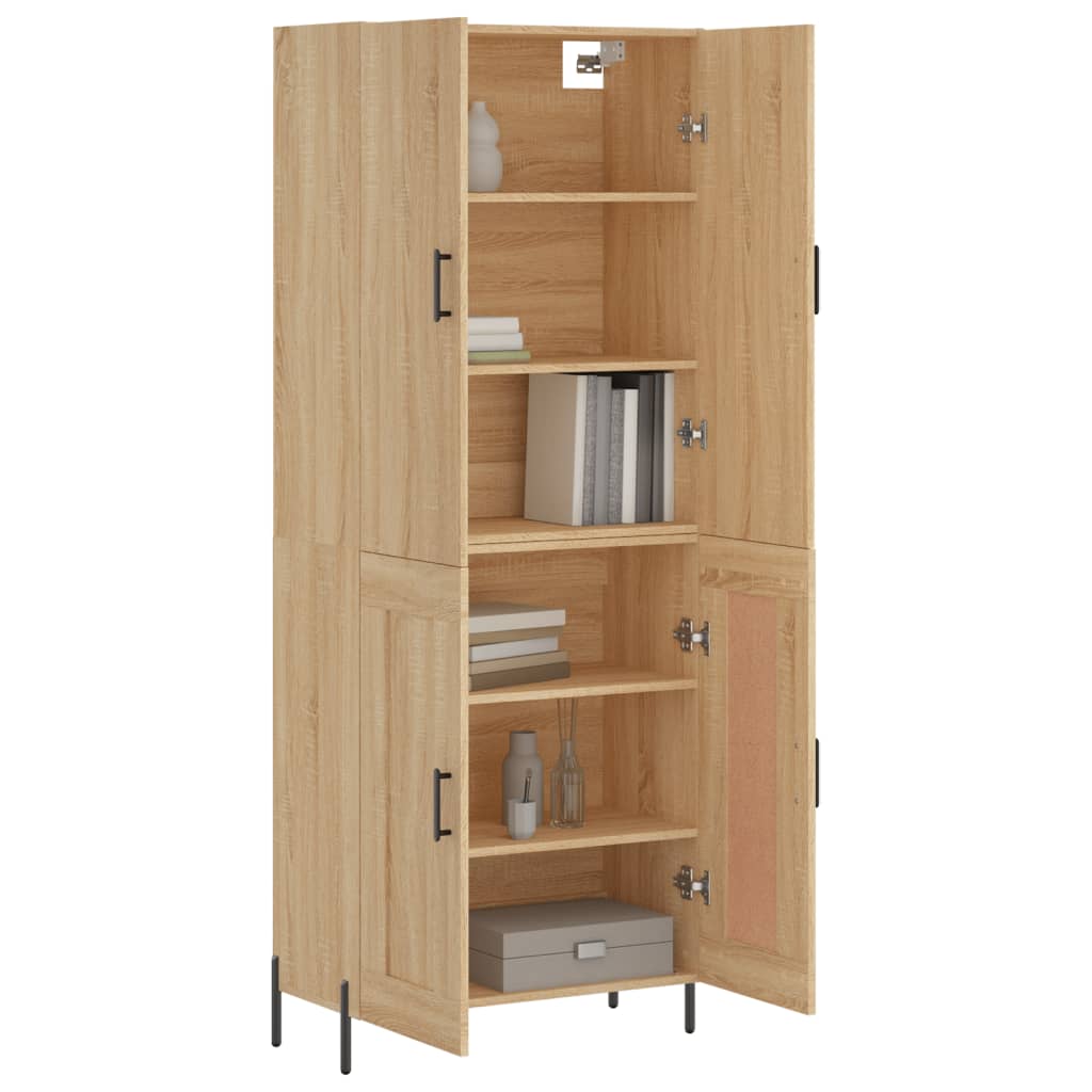 vidaXL Highboard Sonoma Oak 69,5x34x180 cm Engineered Wood