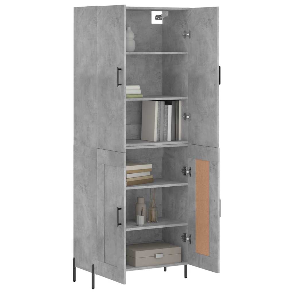 vidaXL Highboard Concrete Grey 69,5x34x180 cm Engineered Wood