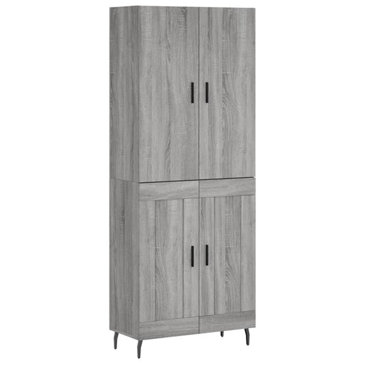 vidaXL Highboard Grey Sonoma 69,5x34x180 cm Engineered Wood