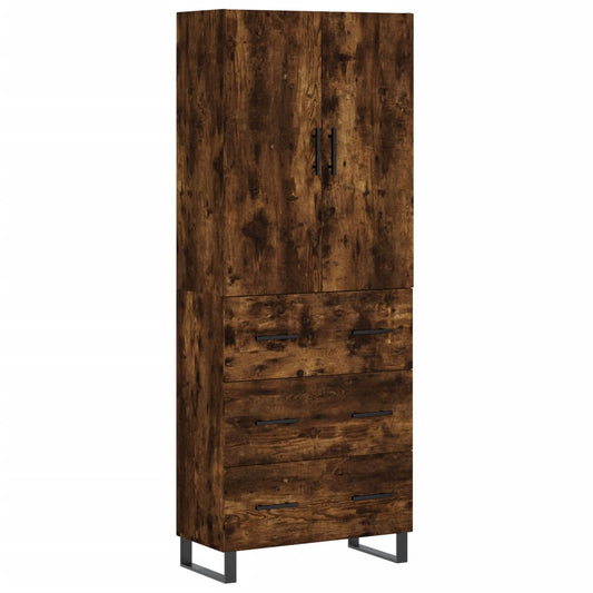 vidaXL Highboard Smoked Oak 69.5x34x180 cm Engineered Wood