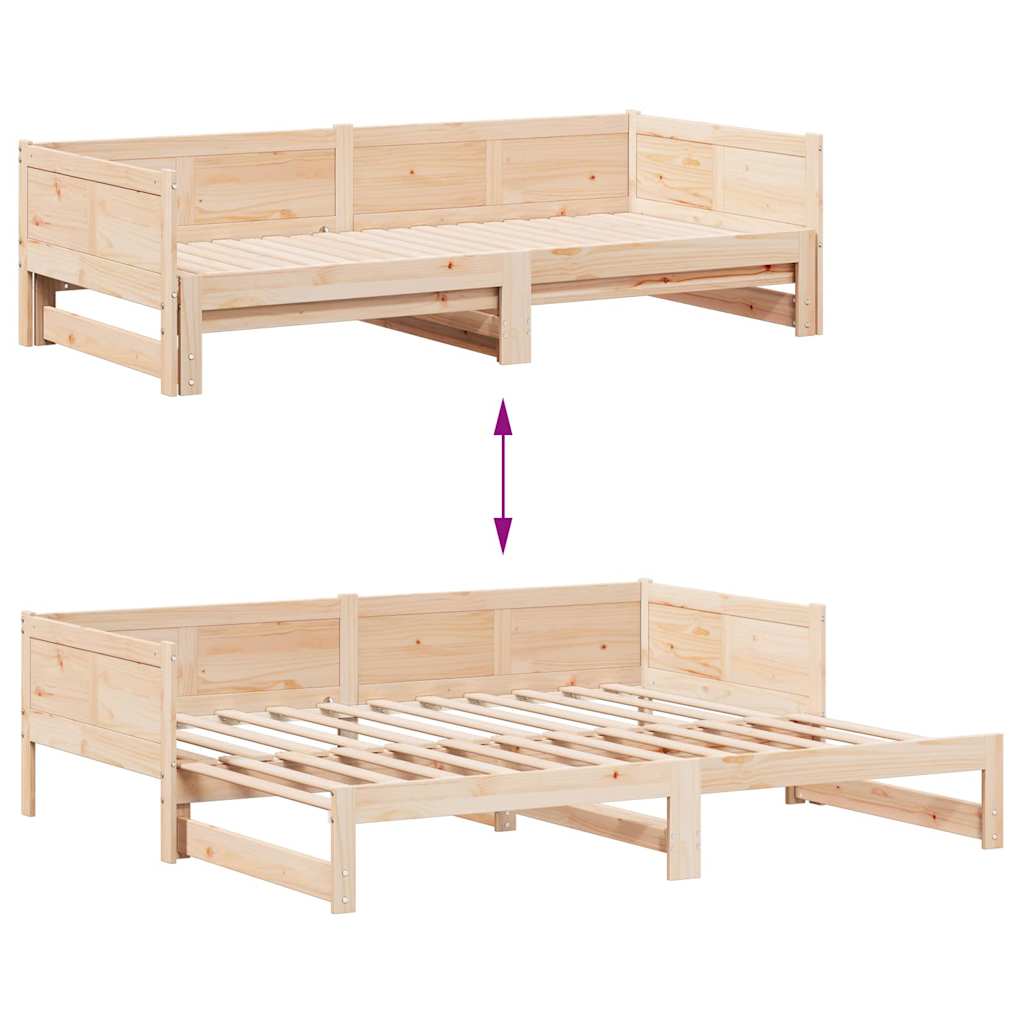 vidaXL Pull-out Day Bed Brown 203.5 x 184 x 56.5 cm Solid Pine Wood