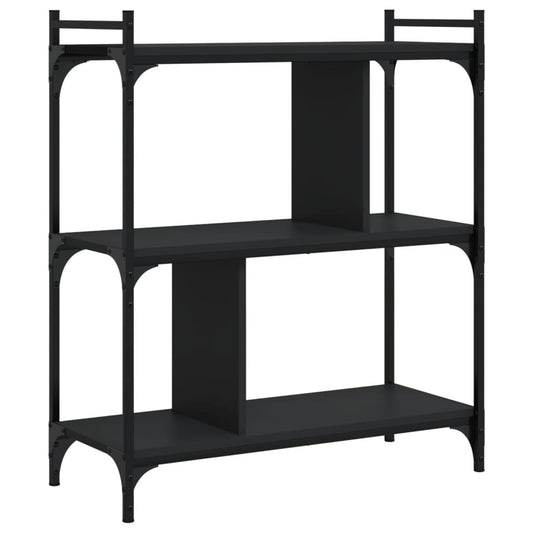 vidaXL Bookcase 3-Tier Black 76x32x88 cm Engineered Wood