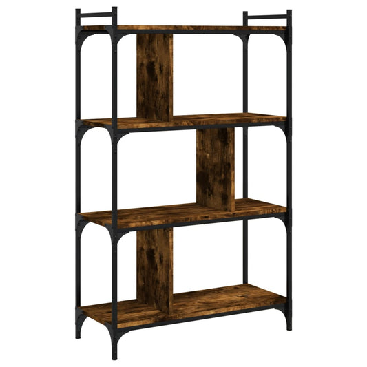 vidaXL Bookcase 4-Tier Smoked Oak 76x32x123 cm Engineered Wood