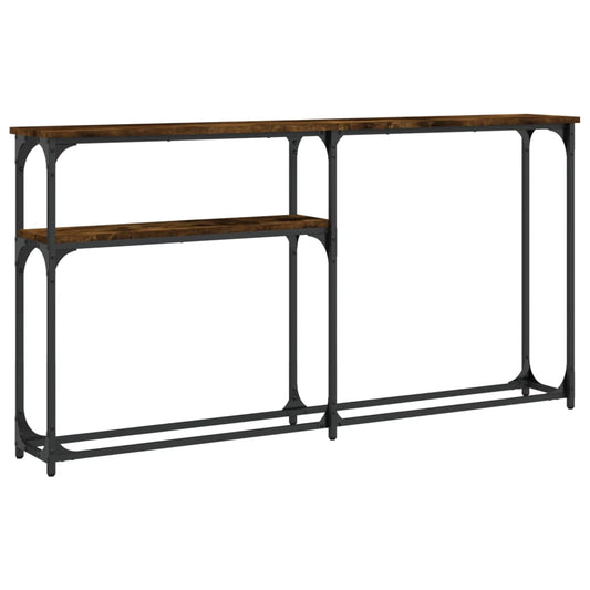 vidaXL Console Table Smoked Oak 145x22,5x75 cm Engineered Wood